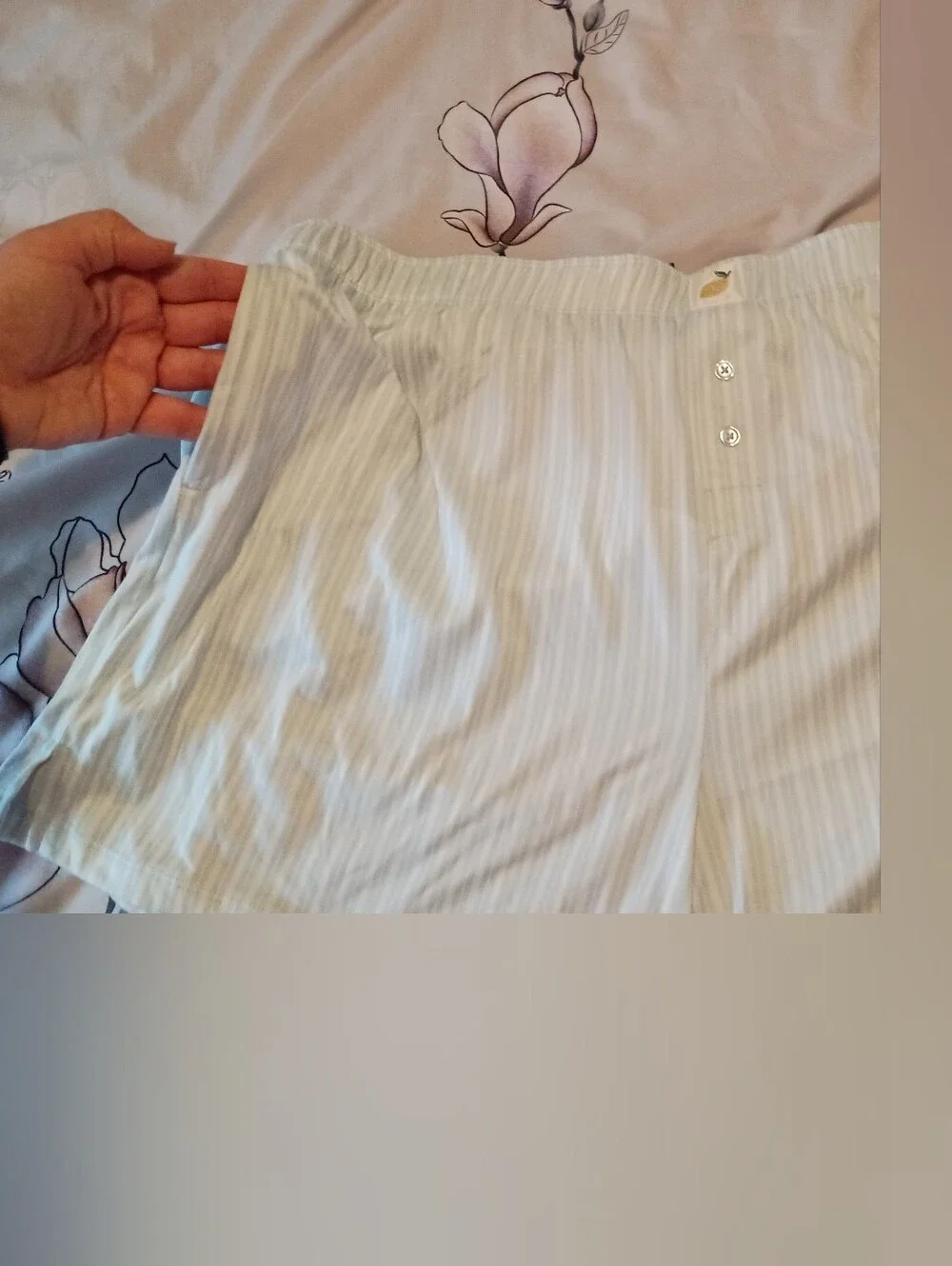 3/$10🌟 NWOT Jaclyn New York Light Blue White Striped Pajama PJ Boxer Shorts XL